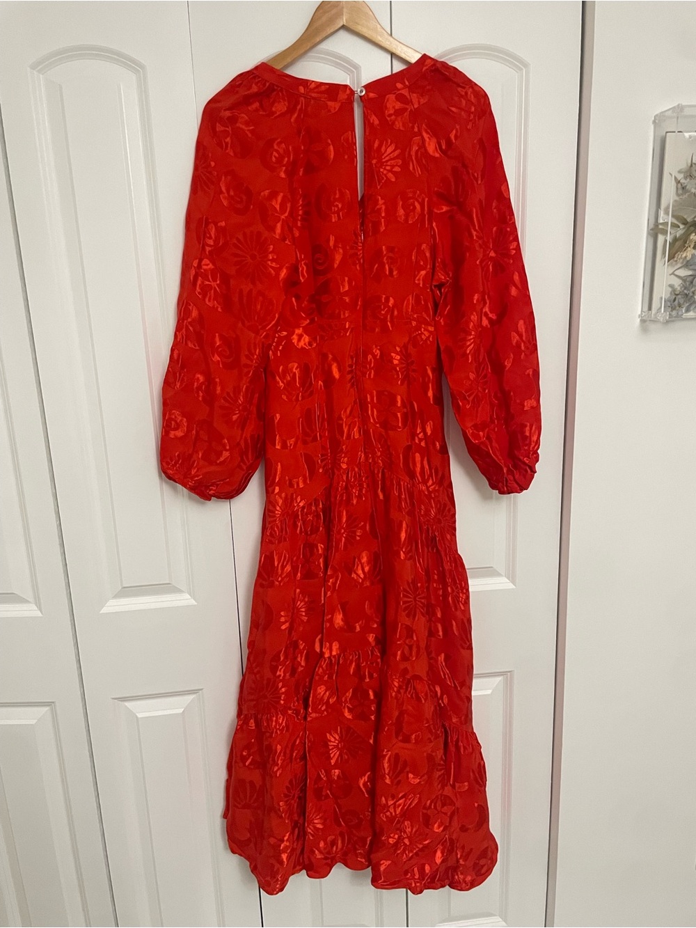 NWT Farm Rio Long-Sleeve V-Neck Jacquard Maxi Dress - Picture 7 of 8
